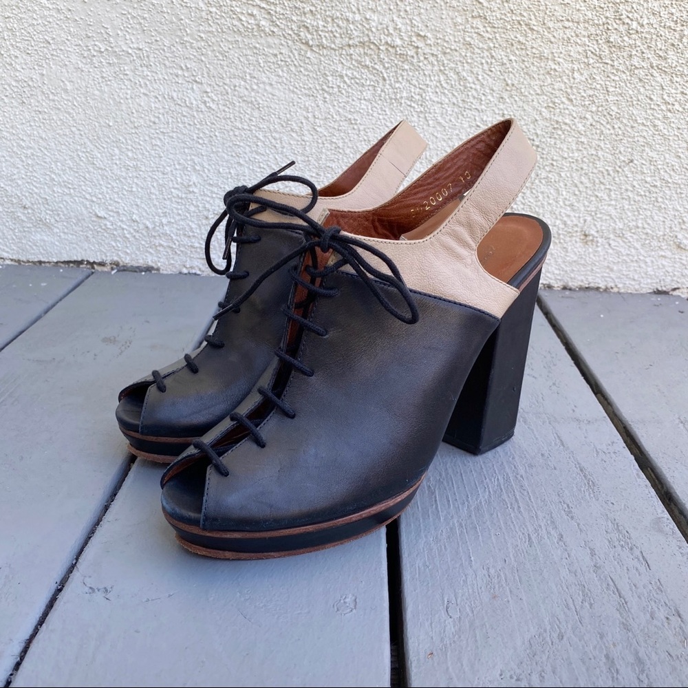 Rachel Comey 10 Black Pratt Lace Up Slingback Heel - Picture 4 of 8